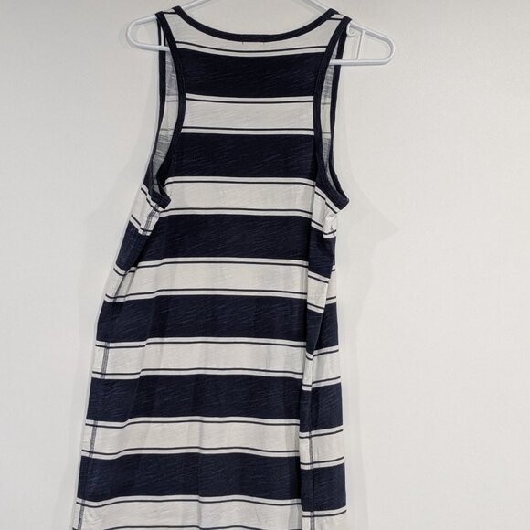 J. Crew Factory Striped Tank Dress Navy Blue White Size Medium - Picture 2 of 3
